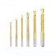 Socoje 6pcs 3-8mm  Drill Bit Titanium Plating Coated Hole Saw Drill Bit Set Wood Hole Cutter Core Drill