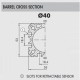 121 A 40 0550 XP Socoje Pneumatic Cilinder ISO15552 Series A (1/4“)   40mm bore 550mm stroke 1pc