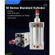 SI Series Double Acting  Silver Aluminum Alloy  Pneumatic Air Standard Pneumatic Cylinder