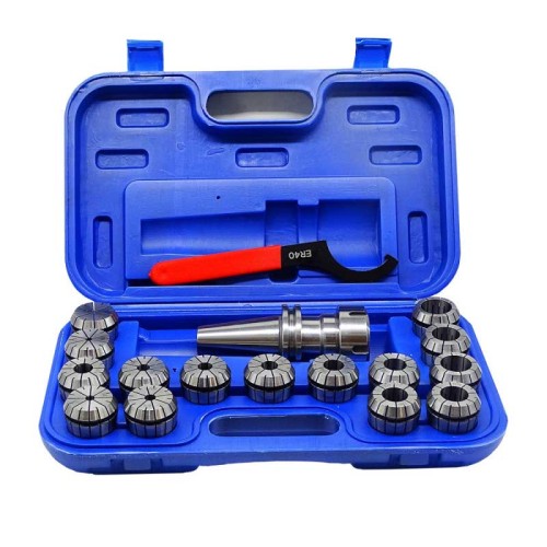 CAT40 Shank ER40 Chuck with 15 pc Collet Set, 1/8 inch - 1 inch by 16th