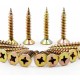 High-Quality Brass Flat Head Trox Drive Chipboard Screws - 28mm for MDF and Chipboard Applications