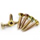 High-Quality Brass Flat Head Trox Drive Chipboard Screws - 28mm for MDF and Chipboard Applications