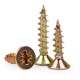 High-Quality Brass Flat Head Trox Drive Chipboard Screws - 28mm for MDF and Chipboard Applications