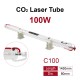 Socoje 100W CO2 Laser Tube 1450mm Long 80mm Dia. With Advanced Coating 10000hr Service Life for Laser Engraver Cutter Laser Engraving Machine FDA Approved 1pc