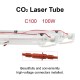 Socoje 100W CO2 Laser Tube 1450mm Long 80mm Dia. With Advanced Coating 10000hr Service Life for Laser Engraver Cutter Laser Engraving Machine FDA Approved 1pc