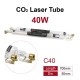 40W CO2 Laser Tube 700mm Long 50mm Diameter With Metal Head 5000hr Service Life for Laser Engraver Cutter Laser Engraving Machine FDA Approved 1 set