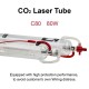 80W CO2 Laser Tube 1250mm Long 80mm Diameter With Advanced Coating 10000hr Service Life for Laser Engraver Cutter Laser Engraving Machine FDA Approved