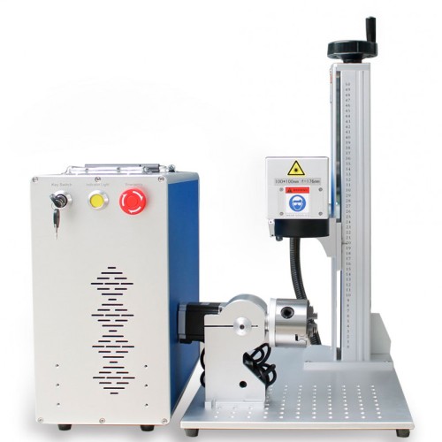 50W Fiber Laser Marking Engraver 6.8 inch * 6.8 inch with 80mm Rotary Axis