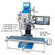 VM25L-D 7" x 27" Benchtop Milling Machine Variable Speed 100-2250 RPM  1.5HP(1100W) Brushless Compact Mill Drill with R8 Spindle and 3-Axis DRO