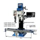 VM32L 8 inch x 33 inch Benchtop Milling Machine Variable Speed 100-2250 RPM  2HP(1500W) Brushless Motor Bench Mill Drill with R8 Spindle and 3-Axis DRO