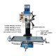 Socoje VM25L 7&quot; x 27&quot; Benchtop Milling Machine Variable Speed 100-2250 RPM  1.5HP(1100W) Brushless Compact Mill Drill with R8 Spindle