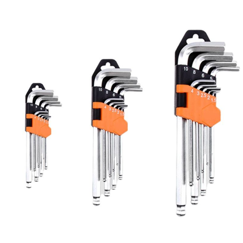 9pcs/set Ball Head Mini Hexagon Hex Allen Key Set Wrench Screwdriver Hand Tool Kit Micro Hex Wrench 1.5mm-10mm Not Rated 200n-m