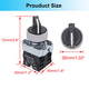  2Pcs 22mm Selector Switch 2 NO 3 - Positions Maintained Latching Rotary Selector Switch 440V 10A XB2-20X/31-HB2-BD33