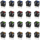 20PCS 3Pin 20A 12V Round Rocker Toggle Switch with LED Light Blue Yellow Red Green Light On-Off Control Switch