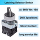  2Pcs 22mm Selector Switch 2 NO 3 - Positions Maintained Latching Rotary Selector Switch 440V 10A XB2-20X/31-HB2-BD33