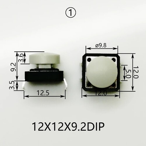 10Sets Momentary Tactile Switch 4PIN SMT/DIP 12X12mm H=9.8/9/16.8mm With Cap Tact switch Push Button Switch