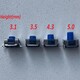 30PCS 6.2 X 6.2mm H=3.1/3.5/4.3/5.0mm Momentary Tactile Tact Switch Silicone Gel Push Button Blue Rubber Head Key Switch