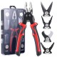 5 in 1 Plier Tool Set High Carbon Steel Wire Cutters Wire Strippers Needle Nose Pliers Long Range Durable Suitable