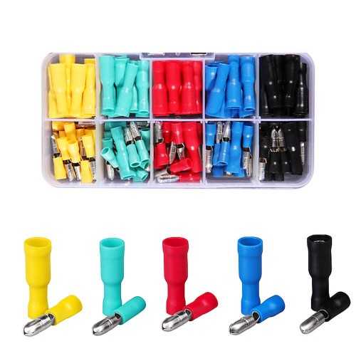 Socoje Bullet Insulated Electrical Connectors - Busbar and Line Connectors  Brass Electrical Crimp Terminals 200PCS 