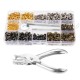 360Pcs/Set Leather Rivets Double Cap Rivet Tubular Metal Studs 1 Sizes with Punch Pliers and 3 Pieces Setting Tool Kit