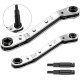 Service Wrench Tool 3/16 to 3/8 5/16 x 1/4Air Conditioner Valve Ratchet Wrench with 2 Hexagon Bit Adapter Kit