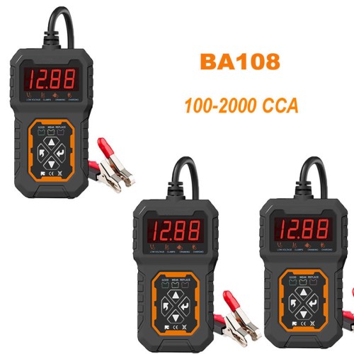 Ba108 Vehicle Battery Tester Battery Monitoring System  Battery Checker Tester 2Pcs