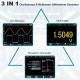 100MHz 3-in-1 Handheld Oscilloscope, Multimeter & Waveform Generator - 10,000wfms/s, 3.5" TFT, USB Type-C