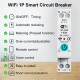 Smart WiFi Circuit Breaker with Remote Control Voice Activation Adjustable Over Current Protection Energy Metering Easy Installation