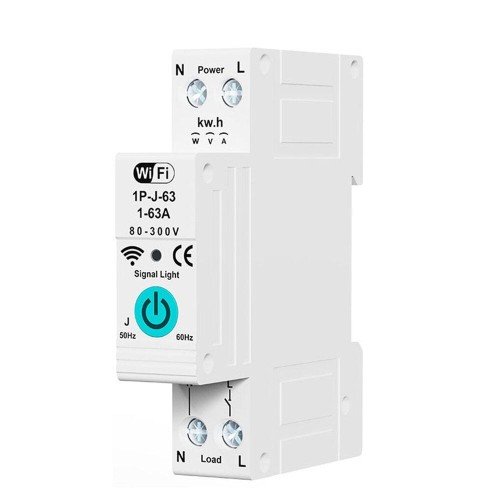 Smart WiFi Circuit Breaker with Remote Control Voice Activation Adjustable Over Current Protection Energy Metering Easy Installation