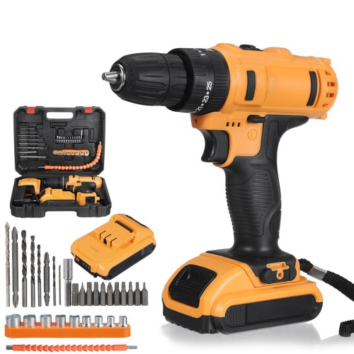 21V Socoje Electric Power Drill with Adjustable Speed 180W 28Nm Maximum Torque Reversible Function Drills in Wood and Steel Digital Display 1pc