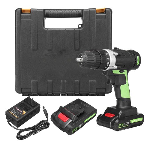 25V Electric Screwdriver 3.0Ah Li-ion Battery Rechargeable Cordless Drill 2 Speed 1pc