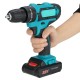 Socoje 2 Speed Power Drills 6000maAh Cordless Drill 3 IN 1 Electric Screwdriver Hammer Drill with 2pcs Batteries