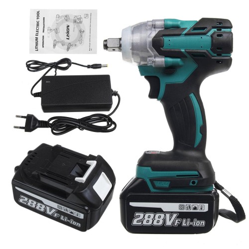 Socoje 288VF 1/2'' Electric Cordless Brushless Impact Wrench With 1/2 Battery