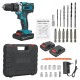 288VF 10mm Electric Drill 25+3 Torque Adjustment Switch Stepless Speed W/1pc/2pc Battery AU/EU/US Plug 1pc