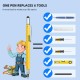 6-in-1 Multitool Pen with Stylus Rulers Level Screwdrivers Durable Aluminum Alloy Body Retractable Design Ideal Gift with Additional Refills