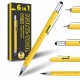 6-in-1 Multitool Pen with Stylus Rulers Level Screwdrivers Durable Aluminum Alloy Body Retractable Design Ideal Gift with Additional Refills