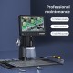 Digital Microscope 1600X 12MP Camera Sensor Coin Microscope 7 Touch LCD Microscope with Wired Remote 28 LED Fill Lights For PC