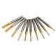 10PCS Drill Bits Titanium Coated Engraving Milling Cutter Hole 0.8-3mm Carbide Bits CNC Precision Tool Set