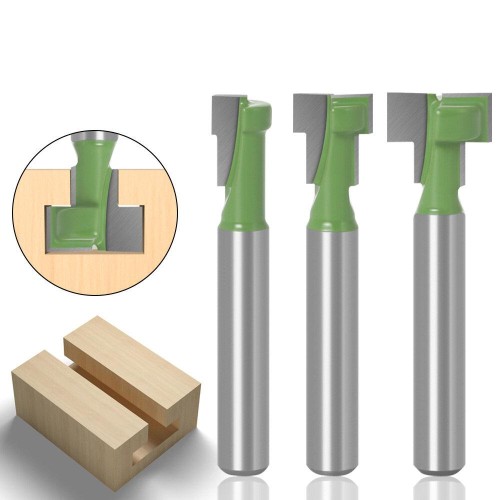 6mm 1/4 Shank T-Track Slotting & T-Slot Keyhole Cutter Router Bit Steel Handle 5/16 3/8'' & 1/2'' Length Cutter For Wood