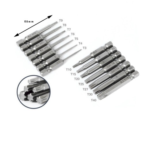 1/4 quot 6.35mm Plum Magnetic Screwdriver Bits Sets T3 T4 T5 T6 T7 T8 T9 T10 T15 T20 T25 T27 T30 T40 Hex Shank