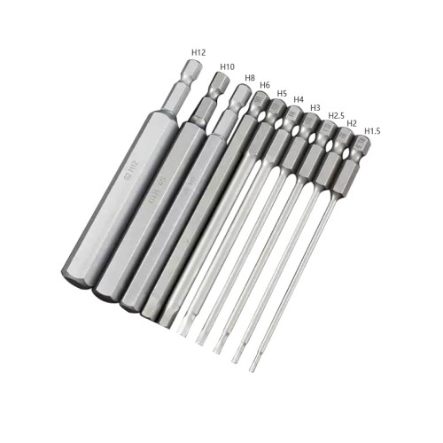 100mm 1.5 2.0 2.5 3.0 4.0 5.0 6.0 8.0 10 12mm Hex Key Allen Screwdriver Bits Magnetic 1/4 6.35mm Quick Change Impact Driver