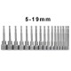 16pcs 100mm Hexagon Nut Setter Socket Driver Drill 1/4'' 6.35mm Hex Shank 5-19mm