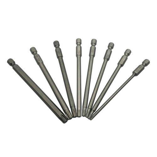 8pcs 1/4 Inch 6.35mm Length 100mm Torx Head Electric Screwdriver Bits Tip TP8, TP10, TP15, TP20, TP25, TP27, TP30, TP40