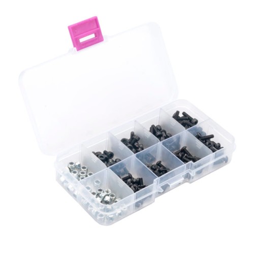 160pcs M3 x 6mm/8mm/10mm/12mm Screws and Nuts Compartment Plastic Storage Container