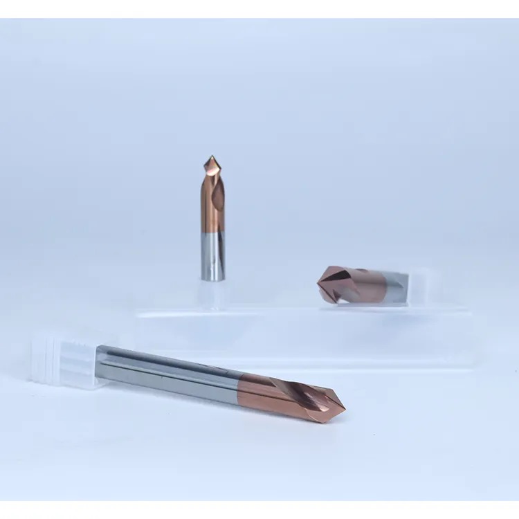 Spiral Chamfer Angle Point Drill Bit Tungsten Steel Solid Carbide Spot Drill Bits for CNC Drilling Steel Aluminum