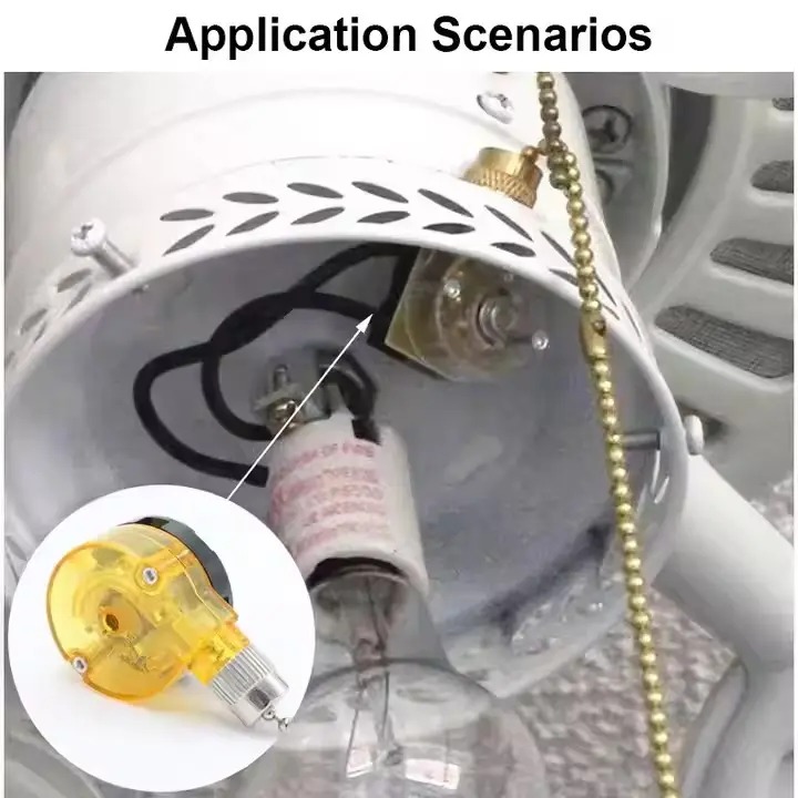 3A 6A 125V 250V Zing Ear Pull Chain Switch 2 Speed Ceiling Fan Switch Pull Chain Switch Pull Switches for Fan