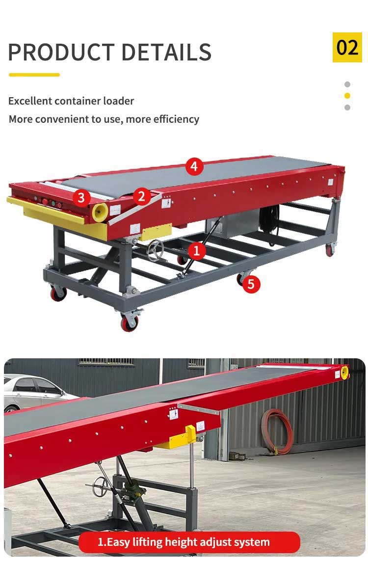 Mobile Telescopic Belt Conveyor Van trailer truck container loading and unloading conveyor