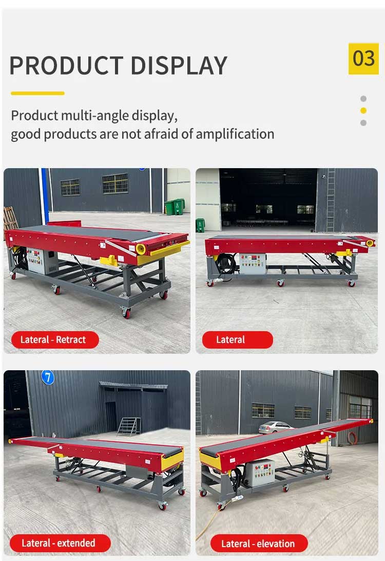 Mobile Telescopic Belt Conveyor Van trailer truck container loading and unloading conveyor