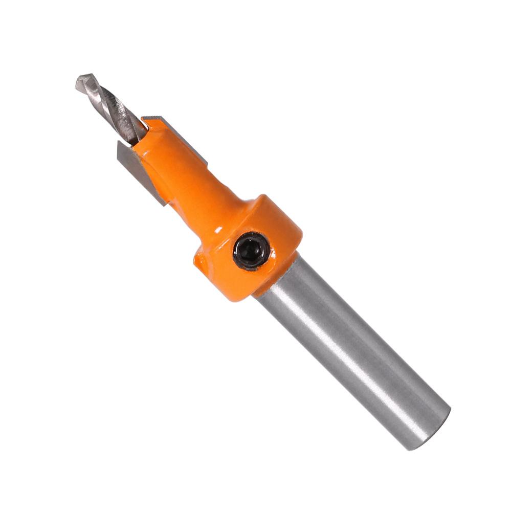 7PCS 8/10mm Shank Woodworking Step Drill Countersink Router Bit Set Screw Extractor Remon Demolition for Wood Milling Cutter