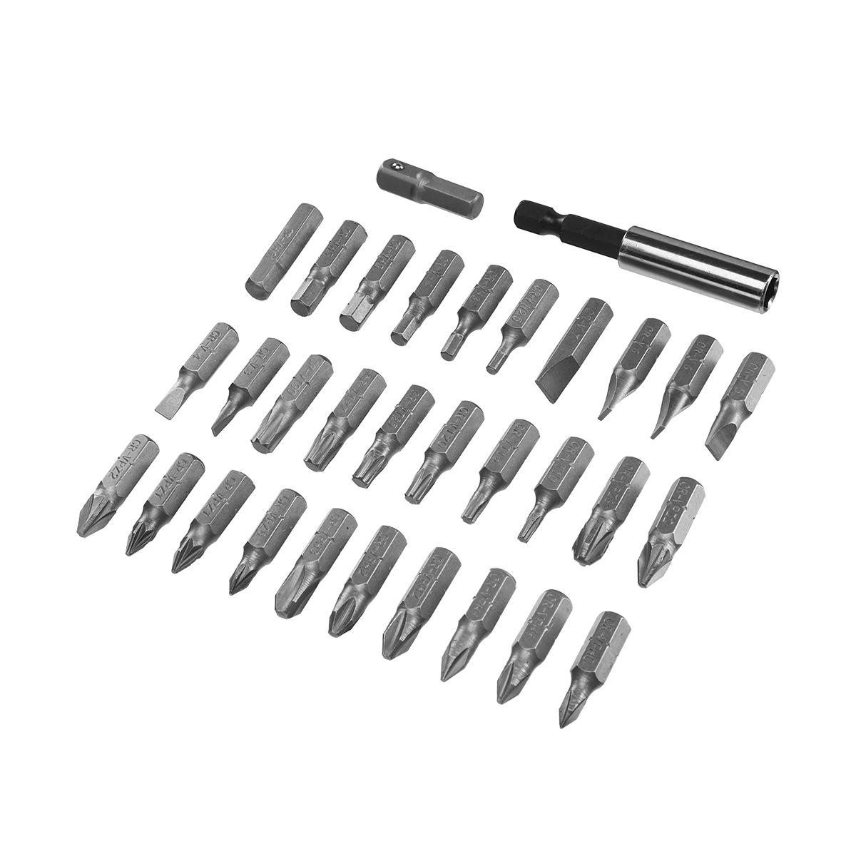 31PCS Drill Bits Set with PH PZ SL H T Sizes and 60mm Extension Rod in Durable Plastic Case Versatile Heavy-Duty and Ideal for All Your Drilling Needs